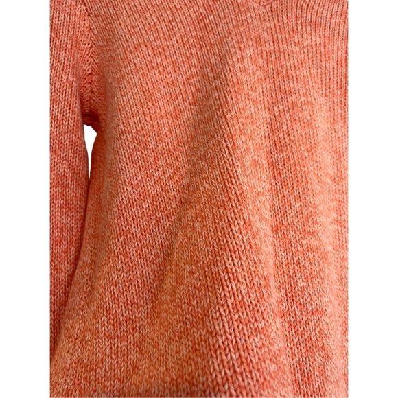 L.L Bean salmon pink Sweater Cotton Knit V Neck sz S Valentine’s Day - Picture 9 of 9